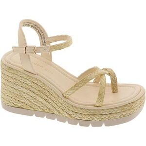NIB: Madden Girl Vault-J Espadrille Wedge Sandals Cream Braided Straps Size 9M